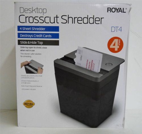 Royal Desktop Crosscut Shredder DT4 4 Sheet Shredder ! * No Reserve !