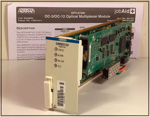 Adtran 1184571G1 OPTI-6100 OC3/12 Optical Multiplexer Module OMM312V