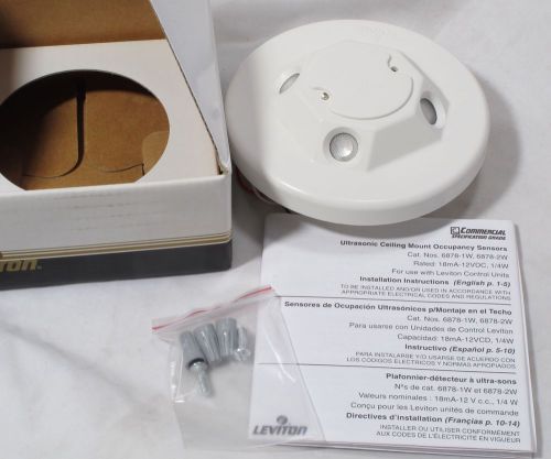 Leviton 6878-2W White Ultrasonic Recessed Ceiling Mount 360deg. Occupancy Sensor