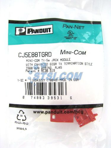 Panduit CJ5E88TGRD Cat5e Mini-Com Jack Red ~STSI