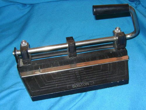 LUCKY 8 SALE&gt;&gt;&gt; VINTAGE BOSTON 3 HOLE PUNCH Heavy Duty ADJUSTABLE Made In U.S.A.