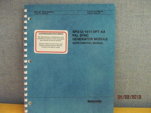 TEKTRONIX SPG12/1411 AA PAL Sync Generator Module Supplemental Manual/schematics