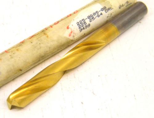 NEW SURPLUS SOLID CARBIDE 25/64&#034; STRAIGHT SHANK TWIST DRILL