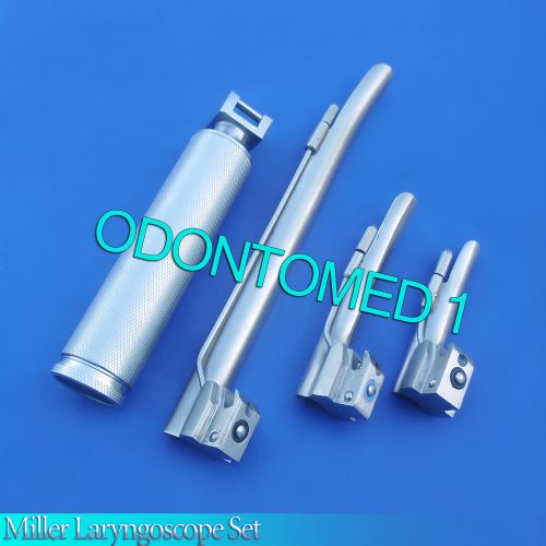 LARYNGOSCOPE MEDIUM HANDLE C + 3 MILLER BLADE #0 + 1 + 4 ENT ANESTHESIA SET