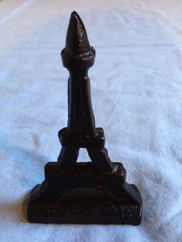 EIFFEL TOWER BUSINESS CARD HOLDER PLACE NAME FRENCH FRANCE SOLID HEAVY METAL NEW