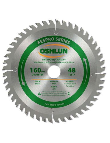 Oshlun SBFT-160048 160mm 48T Blade with 20mm Arbor for Festool TS 55 EQ &amp; DWS520