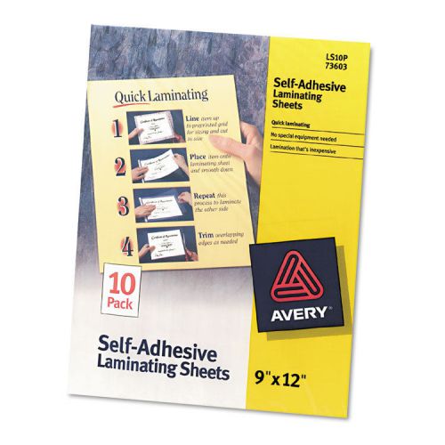 Clear self-adhesive laminating sheets, 3 mil, 9 x 12, 10/pack for sale