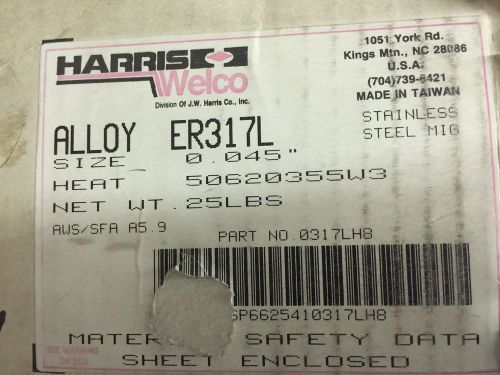 Harris er317l .045 #25lbs spool  stainless steel mig wire welding 0317h8 for sale