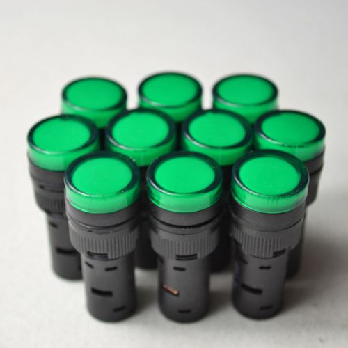 10pcs NEW 12V 16mm Green LED Power Indicator Signal Light