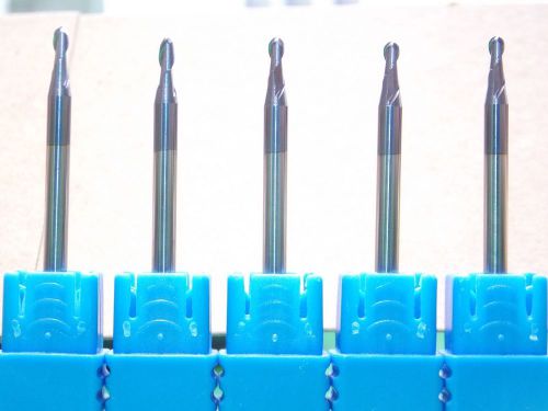 2MM (R1) X 50MM 2-FLUTE HRC55 CENTER CUTTING AlTiN/TiAIN CARBIDE BALL ENDMILL 5x