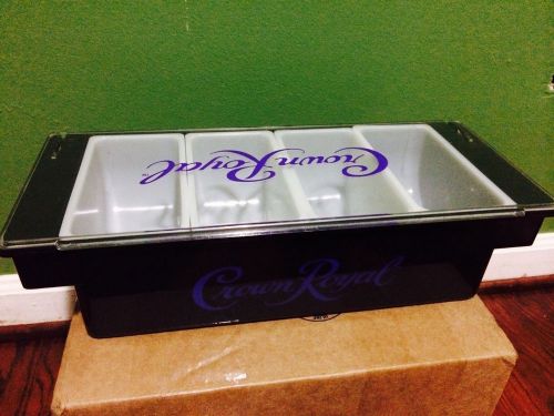 NIB Crown Royal Bar Condiment / Caddy / Holder, Fruit Trays 4 Compartment