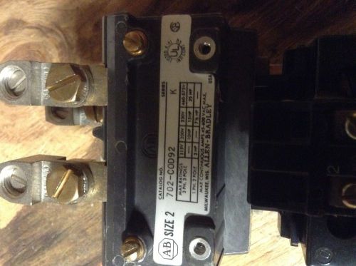 Allen Bradley 702-COD92 702COD92 SIZE 2 CONTACTOR COIL 120V