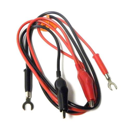 ALLIGATOR CLIPS TO SPADE LUG TEST LEAD RED POSITIVE &amp; BLACK NEGATIVE (2 AVAIL.)