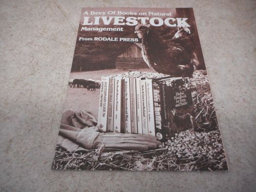 A bevy of books on natural livestock management by rodale press, goat, pig, bees for sale