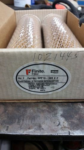 Nib pair of parker filtration finite filter 3 micron interceptors, 3pp19-098 for sale