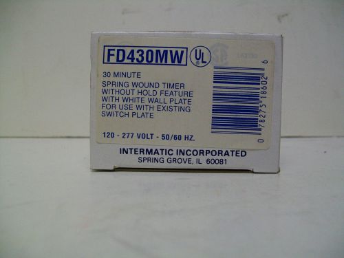 Intermatic fd430mw 30 minute spring wound timer w/ white wall plate 120-277v for sale