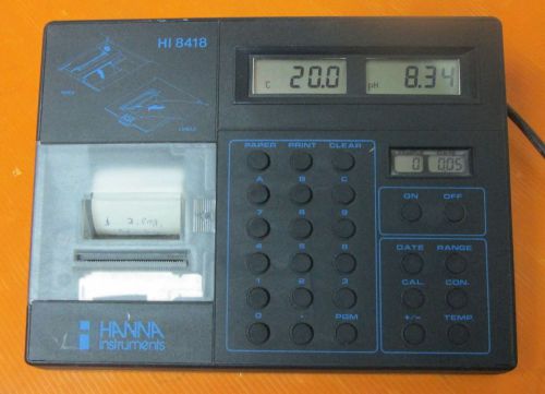 HANNA INSTRUMENTS HI8418 HI 8418 MICROPROCESSOR PH/MV/DEGREE CELSIUS METER