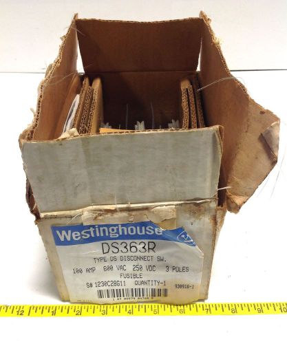 WESTINGHOUSE DS 600VAC 250VDC 3P 100A DISCONNECT SWITCH DS363R, NIB 104576