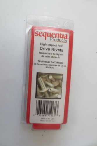 250 (5 Packages Of Sequentia RIV50AL F.R.P. Drive Rivet 3/4&#034; ALMOND FRP RIVETS)