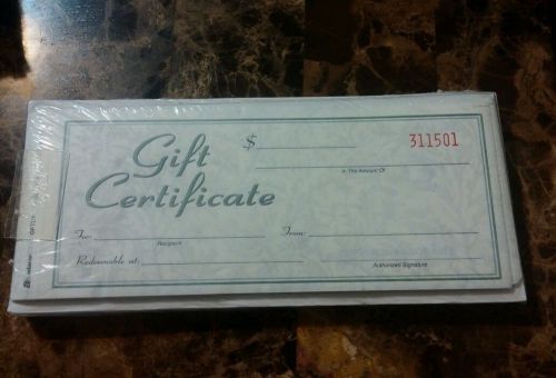 25count gift certificate book with receipt - new for sale