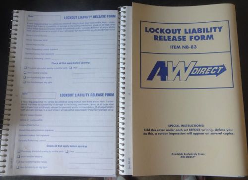 Lockout Liability Towing Release Forms
