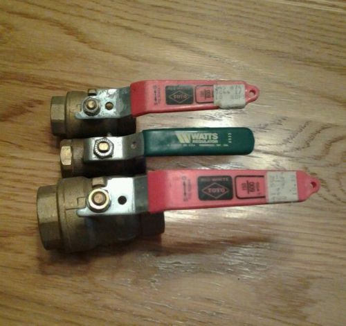 Lot of 3 Water Shutoff Valves ,Toyo, Watts, 1/2&#034; &amp; 1&#034; 600 WOG