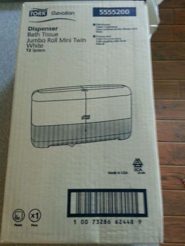 Brand New Tork Elevation Bath Tissue Jumbo Roll Mini Twin WHITE Dispenser