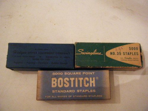 VINTAGE STAPLES HODGES, SWINGLINE, BOSTITCH 1960&#039;S &amp; 70&#039;S LOT OF 3 orig boxes