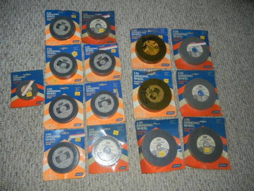 Lot of (15) Norton  Aluminum Oxide Grinding Wheels 3&#034; 4&#034; 5&#034; Coarse Medium Grit