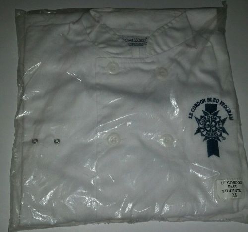 NEW CHEF WORKS WHITE COAT DOUBLE BREASTED LE CORDON BLEU PARIS XSmall