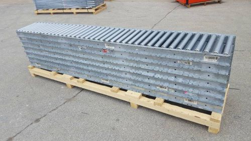 Lot of 7 Steel Gravity Roller Conveyor 18&#034;oaw x 10&#039;