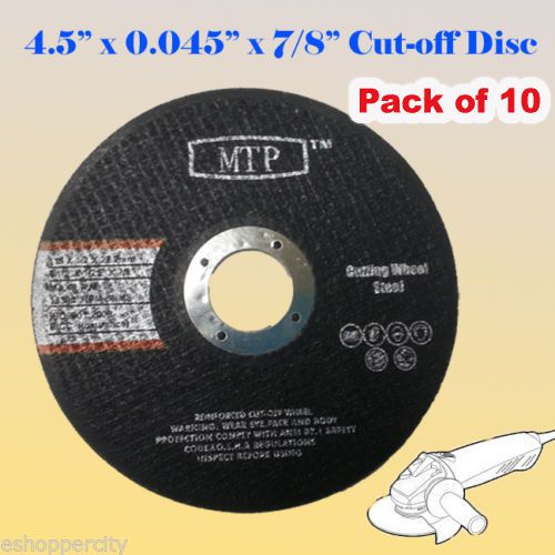 10x 4.5&#034;x.045&#034;x7/8&#034; 1.2mm MTP Metal Steel Cutting Cutoff Wheel Cut Off Grinder