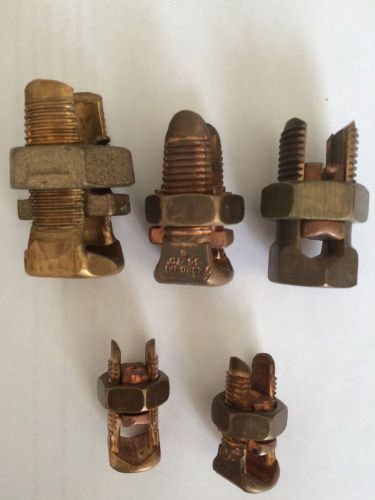 Copper split bolts - 3 sizes - lot of 5 for sale