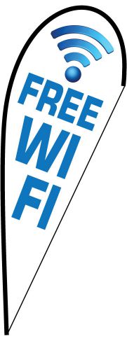 Free Wifi Teardrop Stock Flags w/ Hardware