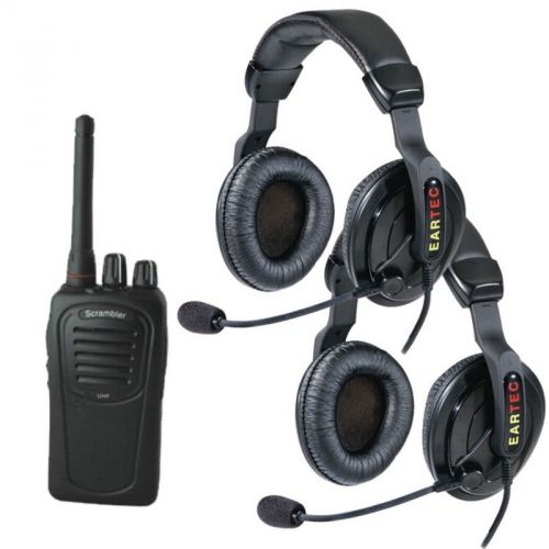 Eartec scrambler sc-1000 plus (2) uhf wireless 2-way radios w/proline dbl (ppt) for sale