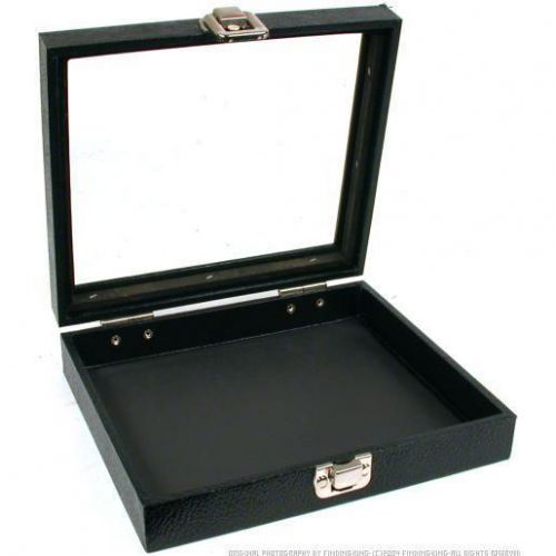 Jewelry Showcase Travel Display Tray Glass Top Black