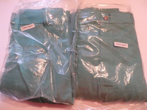 GUARD LINE ( 2) WELDING PANTS 38X32 FLAME RESISTANT NEW 100% COTTON