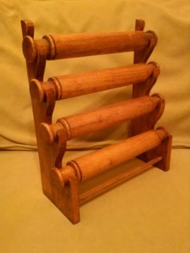 UNIQUE ~ RARE Handmade 4 Tier Wooden Jewelry Bracelet Bars Display Countertop