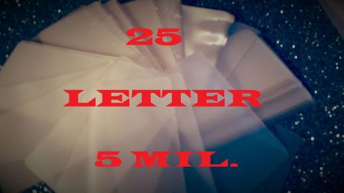 25 Letter Size Laminating Laminator Pouches/Sheets 9 x 11-1/2..   5 mil