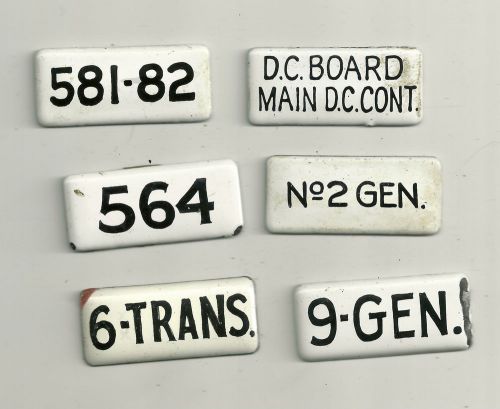 Old porcelain number tag labels alterd art selection