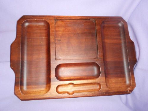 Mens Wooden Dresser Valet Organizer Tray Keys Phone Jewelry Holder 18&#034;x11 3/4&#034;