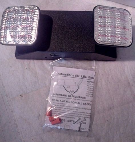 Black Wall Mount  LED Emergency 2 light Fixture