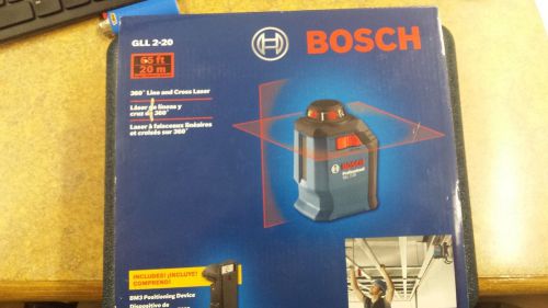 Bosch gll 2-20 360 line &amp; cross laser 65ft/20m  new free shipping for sale