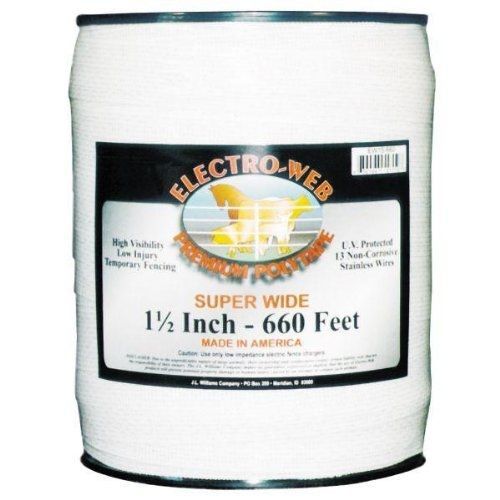 Powerfields EW15-660 1.5-Feet Polytape, 660-Feet, White