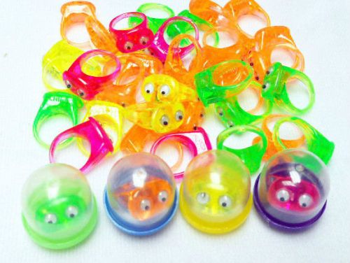 24X 1&#034; Capsule Filled Eyes Rings Bulk Vending Toys Kids Party Favor Pinata Gift