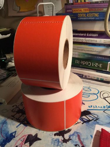 2 ROLLS ULINE 4x6 ORANGE DIRECT THERMAL PRINTER LABELS S-7437O