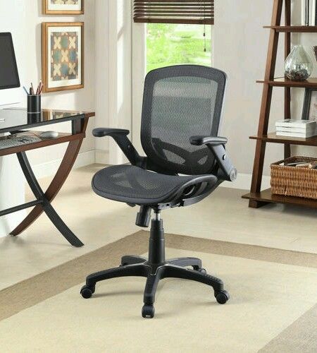 BAYSIDE FURNISHINGS METREX MESH CHAIR BLACK WITH ADJUSTABLE ARMS **BNIB SEALED**