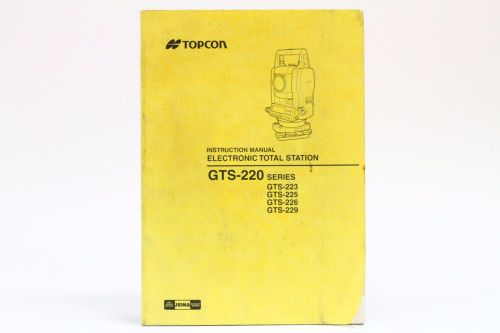 Topcon GTS 220 Series Electronic Total Station Instruction Manual