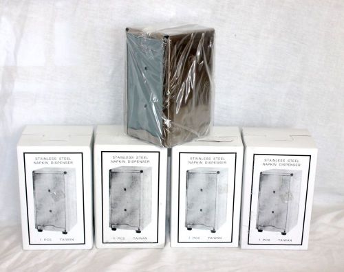 Lot (4) NEW &#034;Update&#034; CHROME RESTAURANT NAPKIN DISPENSERS HOLDERS CAFE BUSINESS