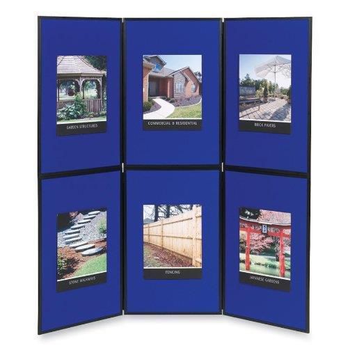 QUARTET SB93516Q SHOW IT 6 PANEL DISPLAY SYSTEM 6&#039; X 6&#039; DOUBLE SIDED BLUE GRAY